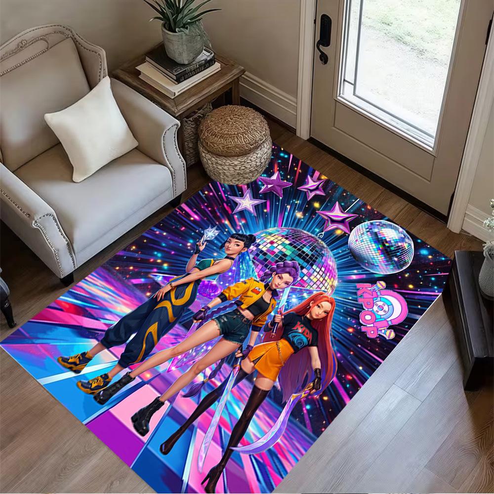 Nighttime Snack Adventure Carpet Design for Playrooms Decorate Room Bedrooms Hallway Anti-slip Rug Decorate Offices