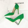Banquet High Heels Thin Heels Shallow Mouth Pointed Toe Side Hollowed Out Retro High Heels Single Shoes