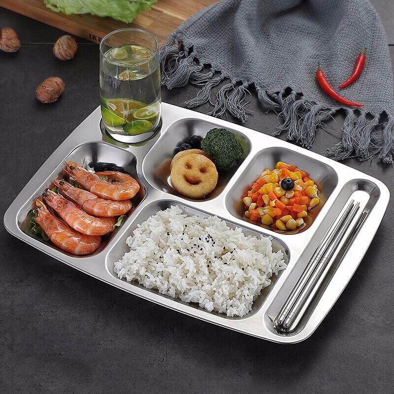 Wutian WT-122 Stainless Steel 5-Compartment Lunch Tray