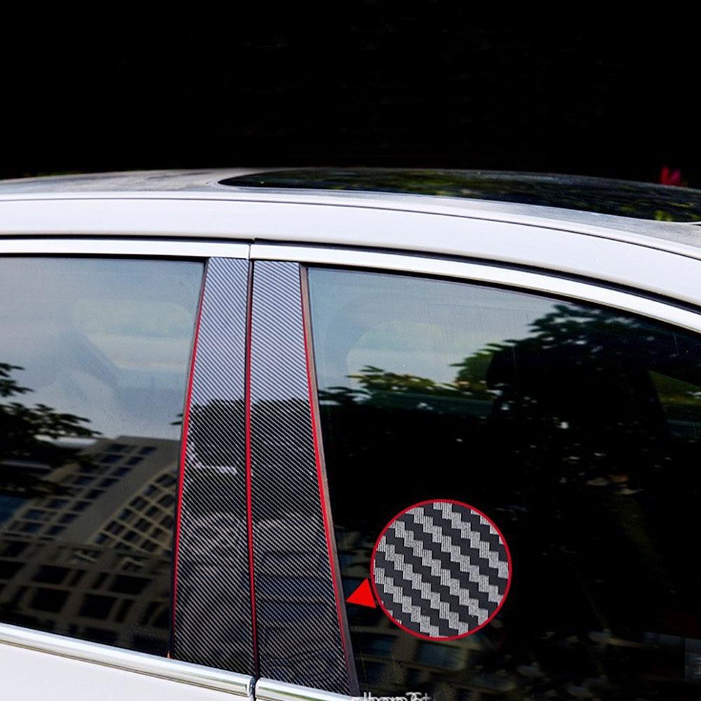 Car Door Window Trim Cover for Subaru Forester SK ~2024 Carbon Fiber Black Chrome Sticker Pillar Posts Decal Accessorie