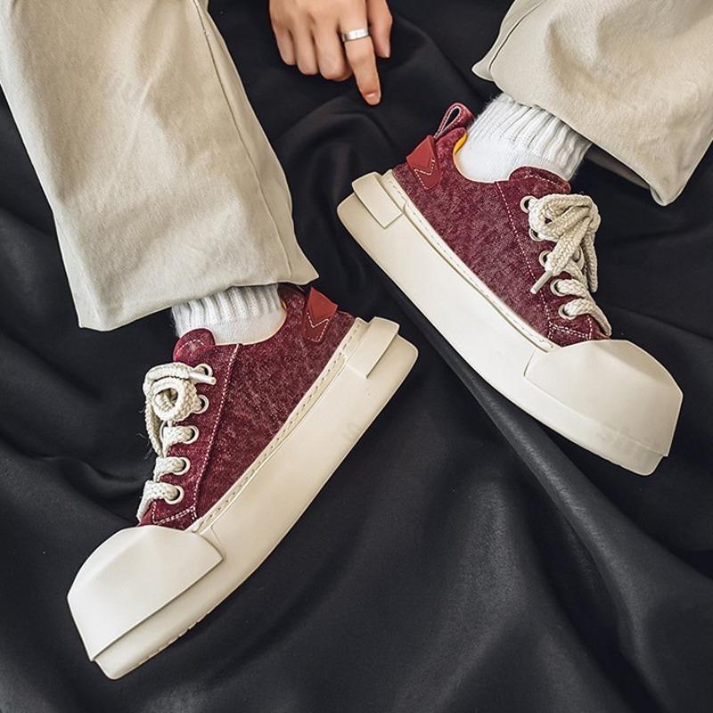 Mode 2025 Frühling Neue Mode Denim Design Herren Freizeitsportschuhe Dicke Sohle Atmungsaktiv Vielseitige Schuhe Low Top Chunky Sneaker