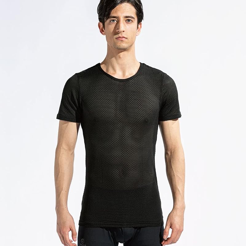 Otahuku Gloves All-Season Innerwear Short Sleeve Crew Neck 3D First Layer [Sweat-wicking, Quick-drying, Deodorizing, Mesh, Compression, Men's] JW-521