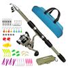1.65m Fishing Rod and Reel Combo Full Set Saltwater Spinning Carbon Fiber Telescopic Fishing Rod Set