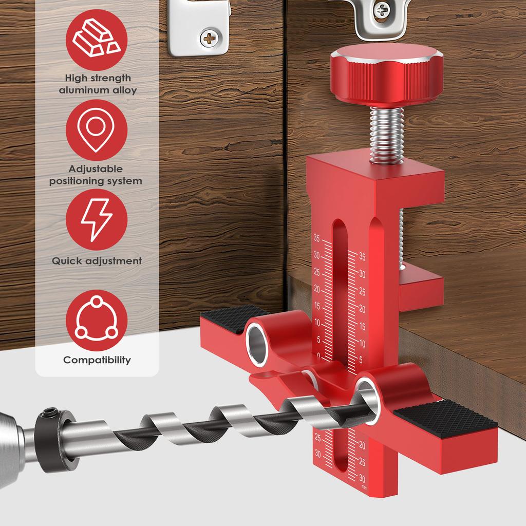 2-in-1 Schranktür-Montagepositionierer Verstellbarer Rücksteller Gestanzte Montagelehre Kleiderschrank Schranktür-Panel-Montagelehre
