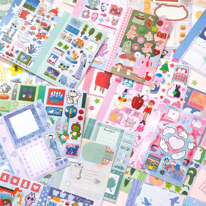 Xin Mo M5 Japanese Die-cut Sticker Book: Versatile Tearable Journal for DIY Collage and Gumi Crafts
