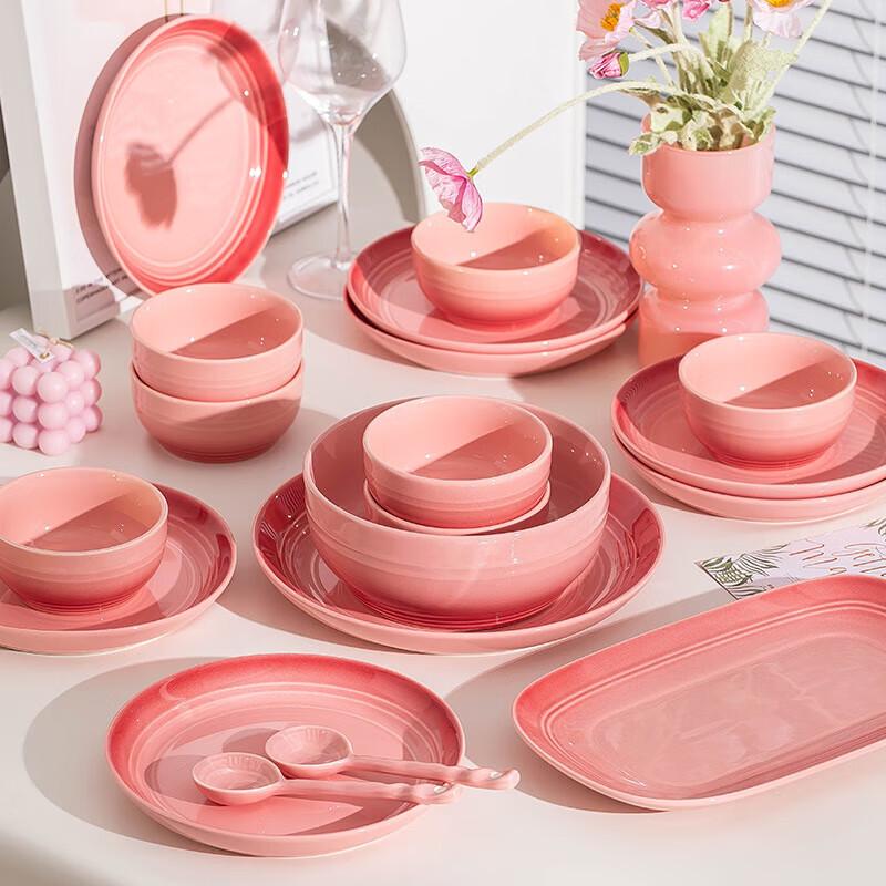 Mod Lanka Pandora Pink 36-Piece Dinnerware Set