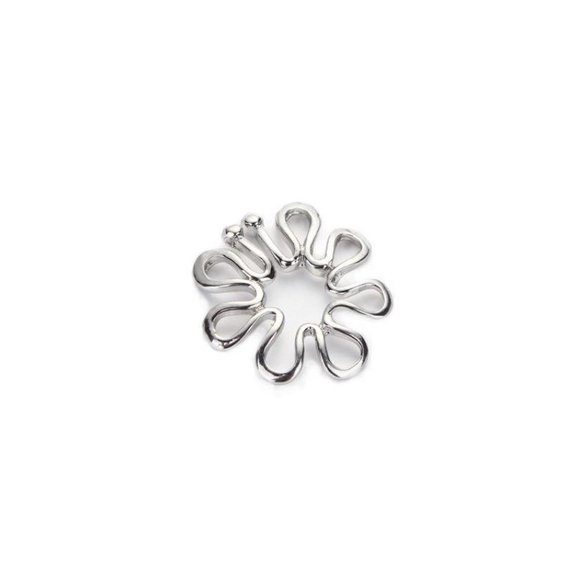 Adjustable Stainless Steel Flower Nipple Rings with Zircon Chain - Provocative Body Piercing Jewelry
