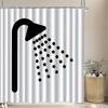 Black And White Shower Curtain With Showerhead Pattern Waterproof Bath Decor Simple Geometric Bathroom Curtains