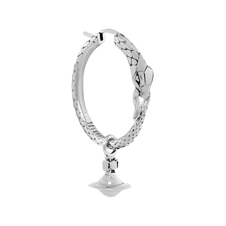 

Vivienne Westwood Albane Snake Shaped Hoop Earrings Unisex earrings Vintage-Silver 8053195135257 Basic Packaging-Dust Bag+Box
