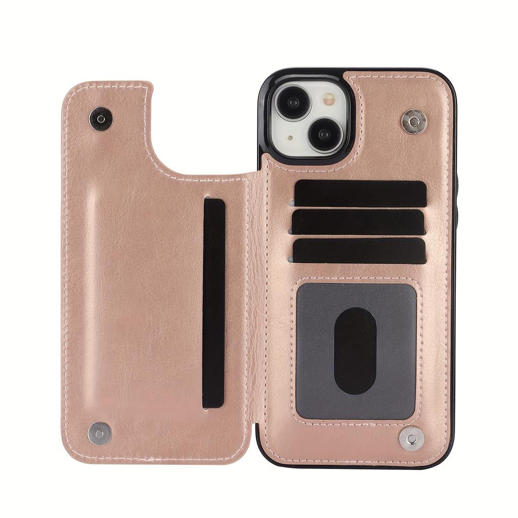 Handytasche, Brieftaschen-Handyhülle mit Kartenhalter, PU-Lederhülle mit Ständer und Kartenfächern, doppeltem Magnetverschluss und langlebiger, stoßfester Hülle für das iPhone