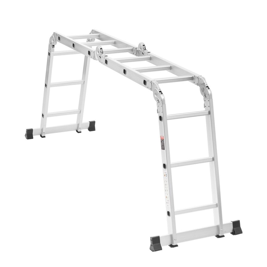 Échelle Pliante Polyvalente 7-en-1 3 Marches Hauteur d'Atteinte 12 pieds pour le Travail