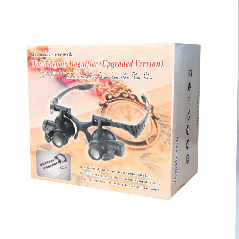 Magnifying Glasses Reading Illuminated Magnifier 2 Lights Head Loupe with Detachable Lenses for Jewelry Watch Electronic Repair