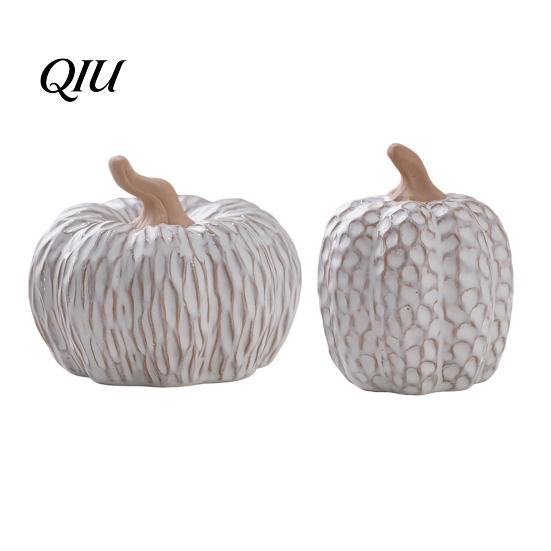 Autumn Harvest Table Centerpieces Ceramic Pumpkin Fall Centerpiece, Realistic Fake Figurine Decorative Pumpkins for Shelves Halloween Thanksgiving,