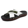 Men Sandals Black White Leather Slippers Outdoor Roman Gladiator Sandals Summer Open Toe Beach Shoes
