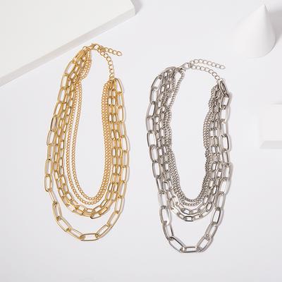Mehrschichtige Damen-Dame-Legierung Schlüsselbein-Halskette Charm-Kette Schmuck