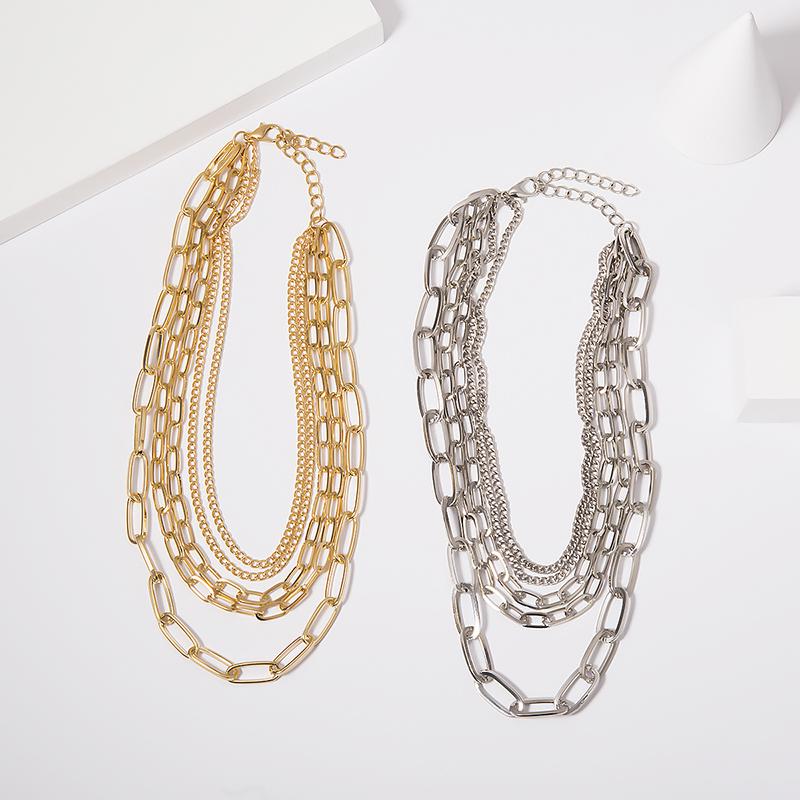 Multilayer  Women Lady Alloy Clavicle Choker Necklace Charm Chain Jewelry