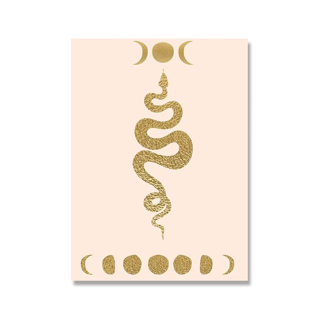 Boho Feminist Pagan Mantra Wiccan Wall Art Poster Print Abstract Snake Girl Body Organ Canvas Painting Living Room Home Decor