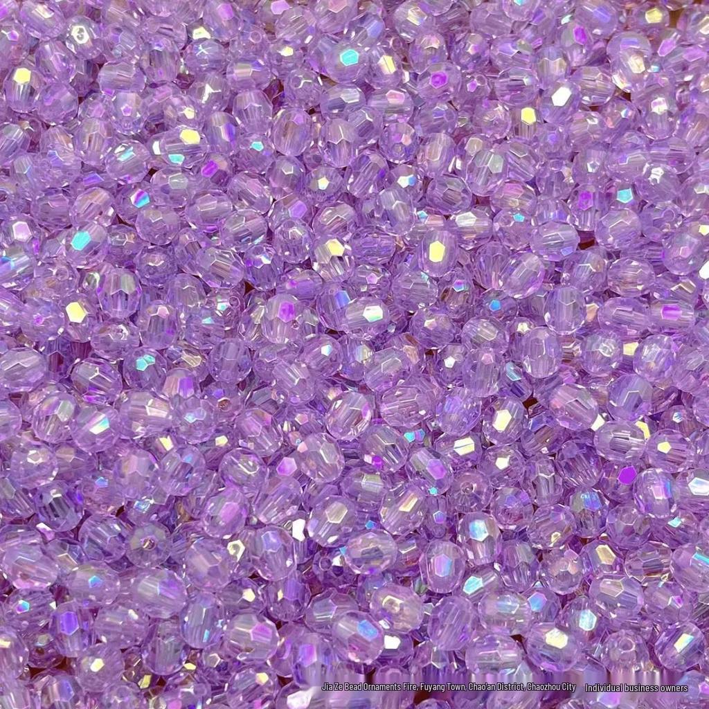 Acrylic AB Color Crystal Beads: Straight Hole Transparent Beads for DIY Phone Chains, Necklaces, and Decorations.