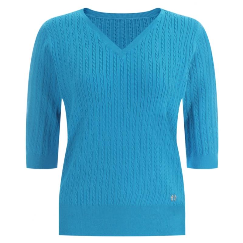 Shop   Women Cable V Neck ShorT sleeVe Summer KniT T shirT Green Frb Wkn 11905