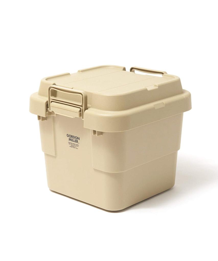 GORDON MILLER Car 30L Stacking Trunk Cargo Storage Box Organizer Coyote Beige with Lid Outdoor Sitting Large Capacity 1628752