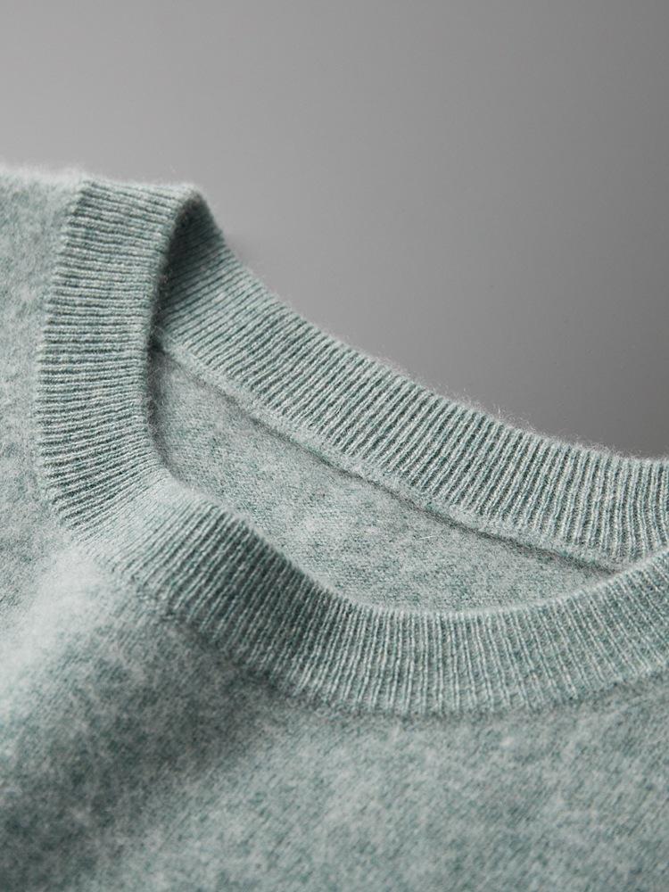 Herren Pullover aus reiner Kaschmirwolle mit Rundhalsausschnitt - Herbst/Winter Business Casual Strickpullover