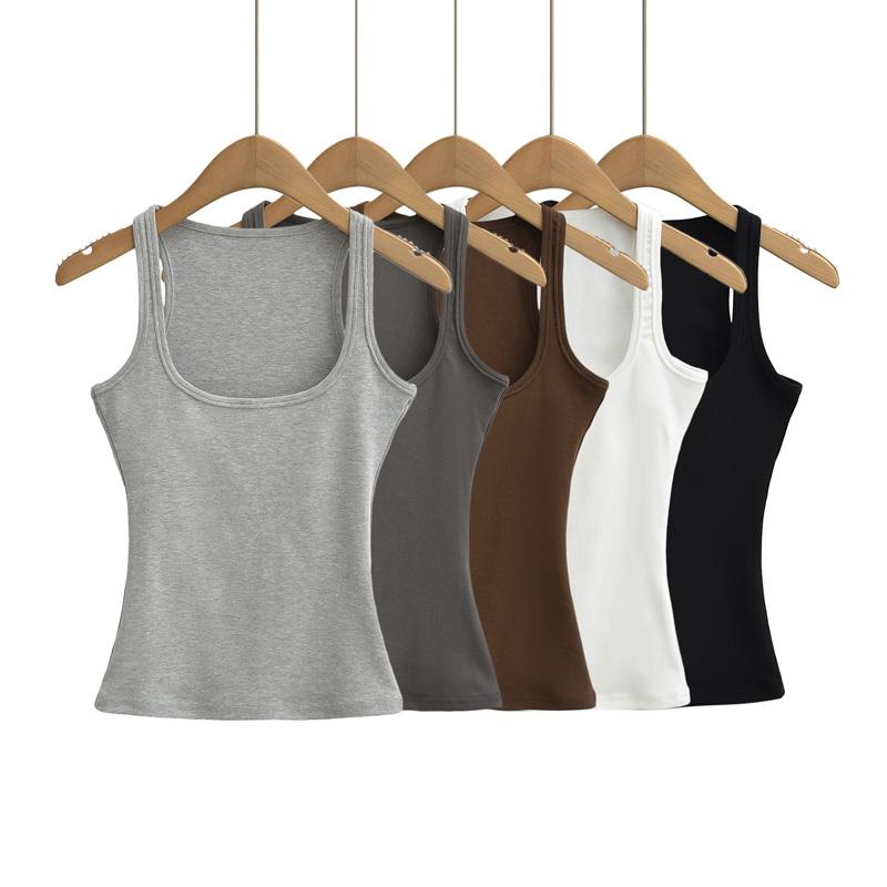 

Women Scuplted Square Neck Tank Top L білий