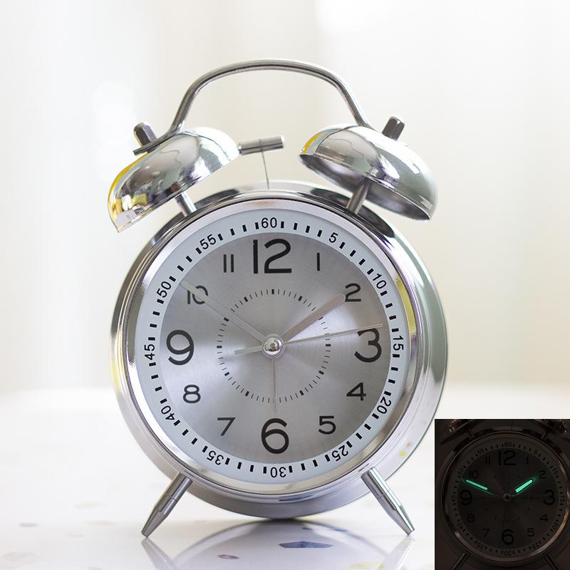 

Очень громкий металлический звон будильника, студенческий, детский, для пробуждения, спальня, прикроватная тумбочка, настольный механический будильник, европейский будильник
