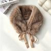 Solid Color Fur Collar Scarf Thicken Neck Warmer Scarf Fluffy Women Scarves  Winter