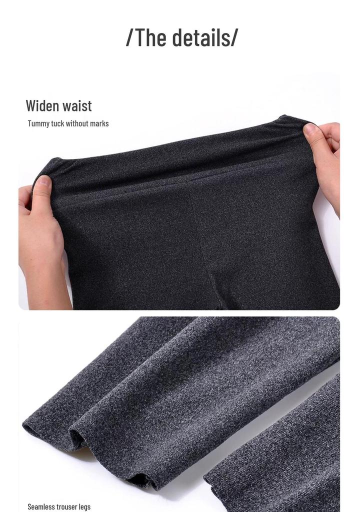 Plus Size High-Waisted Women's Pants - Warm Fleece Base Layer for Autumn and Spring