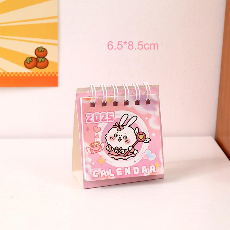 2025 Cute Cartoon Small Desk Calendar Creative Office Desktop Calendar Dual Daily Mini Memo Calendar Learning Planner