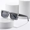 Box Sunglasses, Hip-Hop Diamond-Encrusted Glasses, Pearl Sunglasses For Women