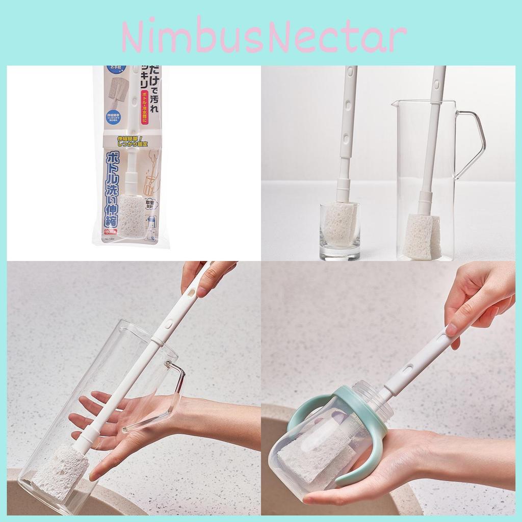 Long Handle Wood Pulp Sponge Brush For Cleaning Cups And Baby Bottles At Home