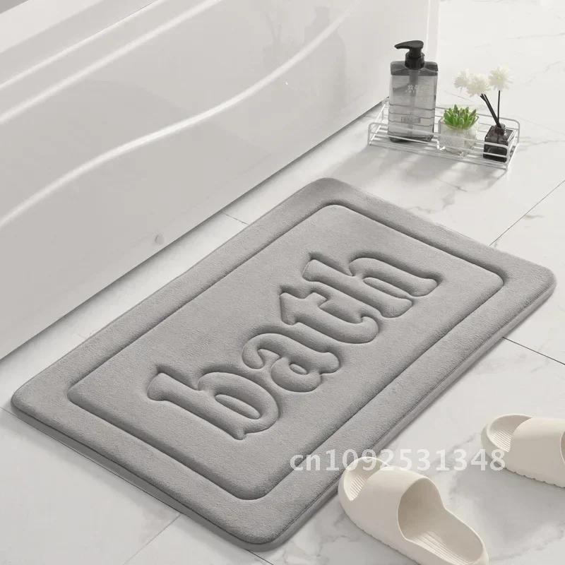 

Впитывающий коврик для ванной Ковер с эффектом памяти Нескользящий коврик для ванной Коврики для ванной Нескользящий коврик для двери в душевую кабину Подставка для ног в туалете 40x60cm S
