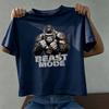 BEAST MODE Gym Training Slogan Graphic Tee Loose Fit Cotton Unisex Bodybuilding Casual Shirts