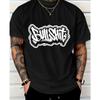 Herren Anime Print T-Shirt - Anime Charakter Print Rundhals Kurzarm Shirt, Maschinenwaschbar, Geeignet für Anime Kleidung und Party Outfits