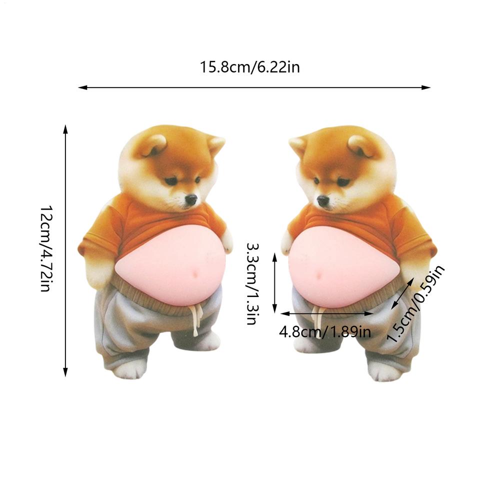 Dog Belly Sticker Cute Dog Laptop Stickers Soft 3D Belly Squeezable Decals for Kids Adults Laptop Phone Case Notebook Journal