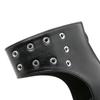 Gdgydh Black Punk Gothic Platform Sandals Open Toe Buckle Strappy Sexy Rivets Thick Heels Footwear Summer Shoes for Women