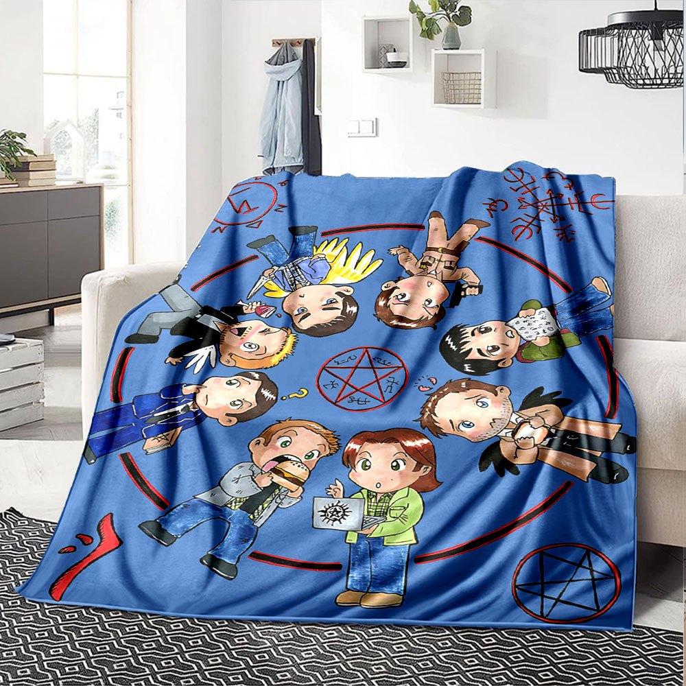 1pc Supernatural 8 Blanket Soft Warm Throw for Home, Office, Travel All Season Cozy Bedding Gift, Office Cozy AccessoryB