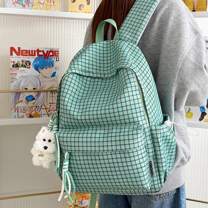 Schoolbag New Mori Plaid School Bag Student Party Korean High Value Casual Backpack Large Capacity Lightweight Backpack