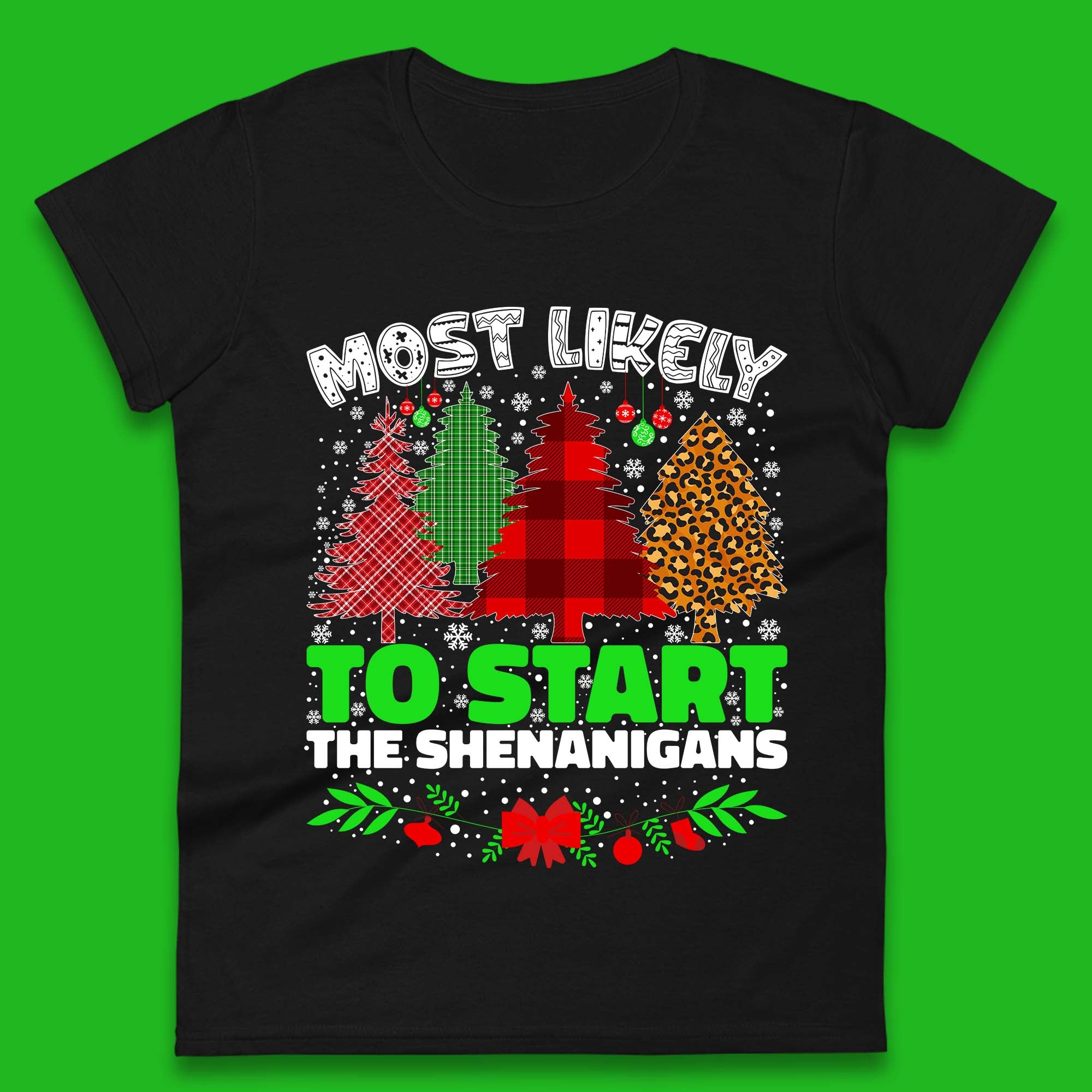 Shenanigans Christmas Ladies T-Shirt Mens Tops Tees Unisex 4XL