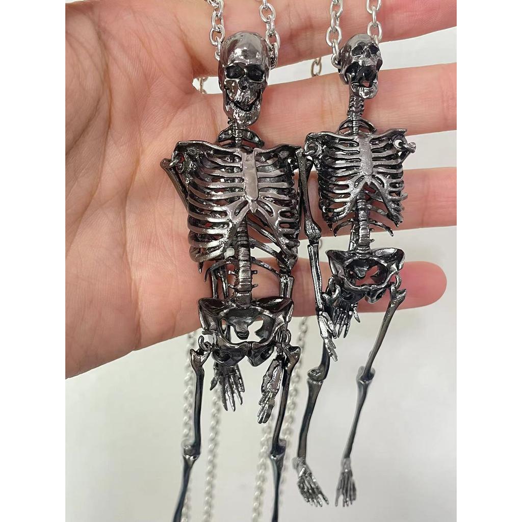 Gender Neutral Skeleton Necklace Halloween Theme Collarbone Chain Accessories