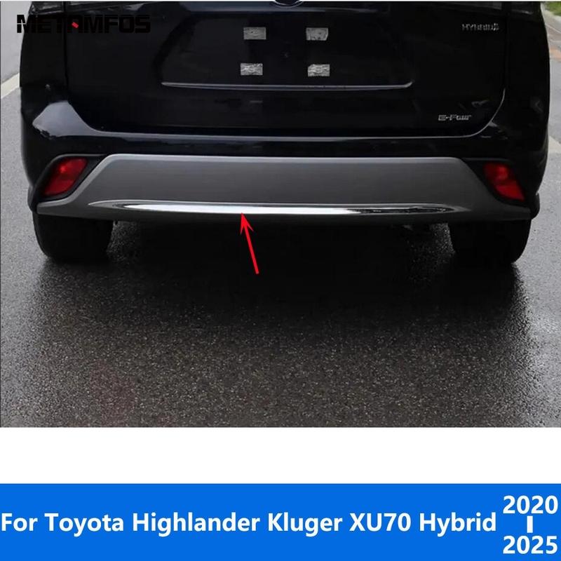 Accessories For Toyota Highlander Kluger XU70 Hybrid - 2024 2025 Chrome Rear Bumper Lip Trim Body Kit Diffuser Splitter