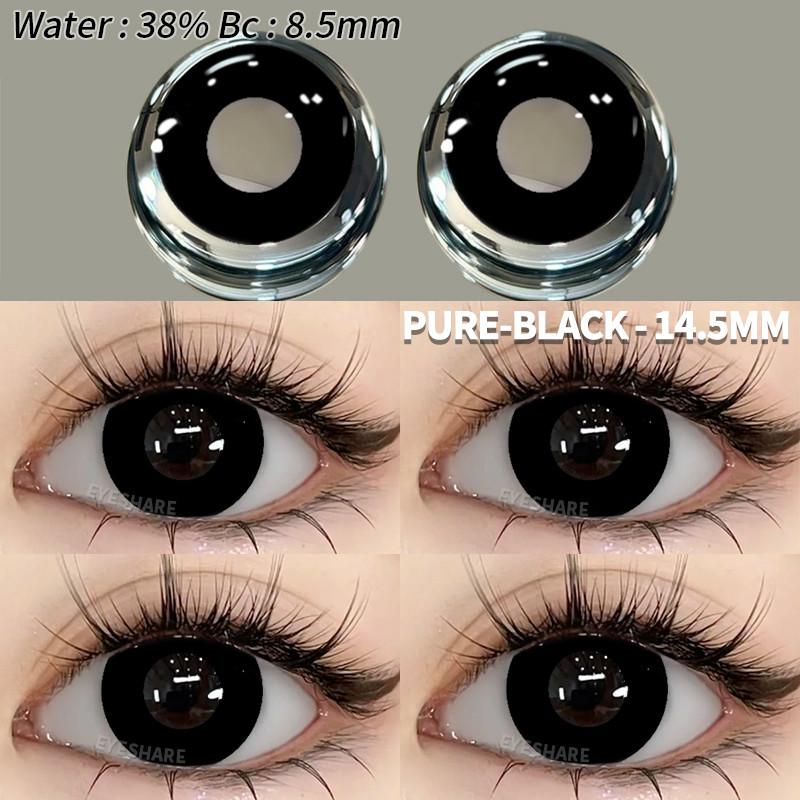 Eyeshare Cosplay Farbkontaktlinsen für Augen Halloween-Linsen Blaue Augenkontaktlinsen Schwarze Linsen Jahreslinsen 14,5 mm
