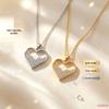 Elegant Heart-Shaped Copper Zircon Pendant Necklace for Women - Versatile Clavicle Chain