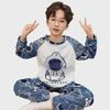 Kinder Cartoon Korallenfleece Pyjama - Warm, Dickes Flanell Rundhals für Jungen, Herbst/Winter Kollektion