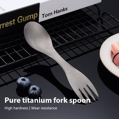 Portable Ultralight Titanium Tableware Outdoor Multifunctional Fork and Spoon Environmental Picnic Tourist Dishes Titanium Forks
