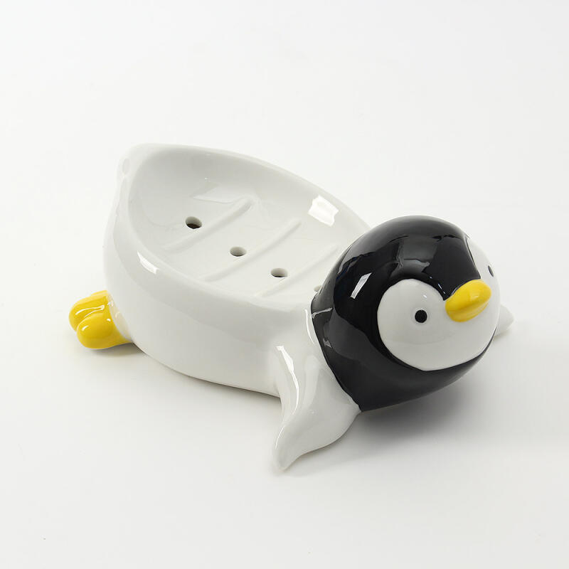 Draining Prone Penguin Soap Dish