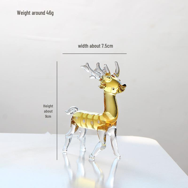 Pink Glass Deer Ornament - Handcrafted Animal Glassware for Home Décor and Gifts