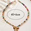 New self-developed new handmade colored stone hanging butterfly pendant necklace light luxury