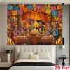 2D Flat Banner [Party Banner, Flag] 1 Piece, Made of Polyester, with Painted Sugar Skull Decorative Fabric